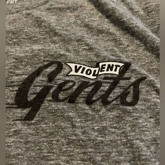Violent Gentlemen Hockey Club men's small heathered gray short sleeve shirt - Picture 2 of 3